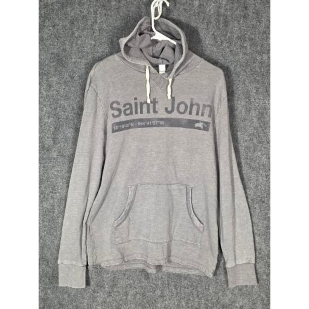 Saint John Hoodie Sweatshirt Alternative Mens Sz‎ M Gray Coordinates Graphic